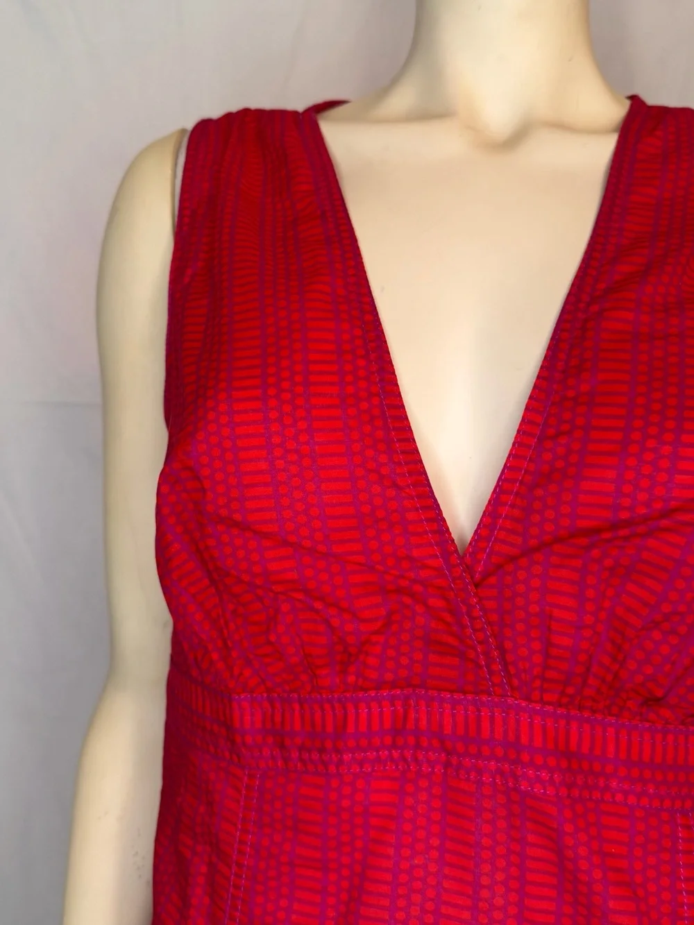 Tory Burch Vibrant Red and Pink Patterned Tunic
